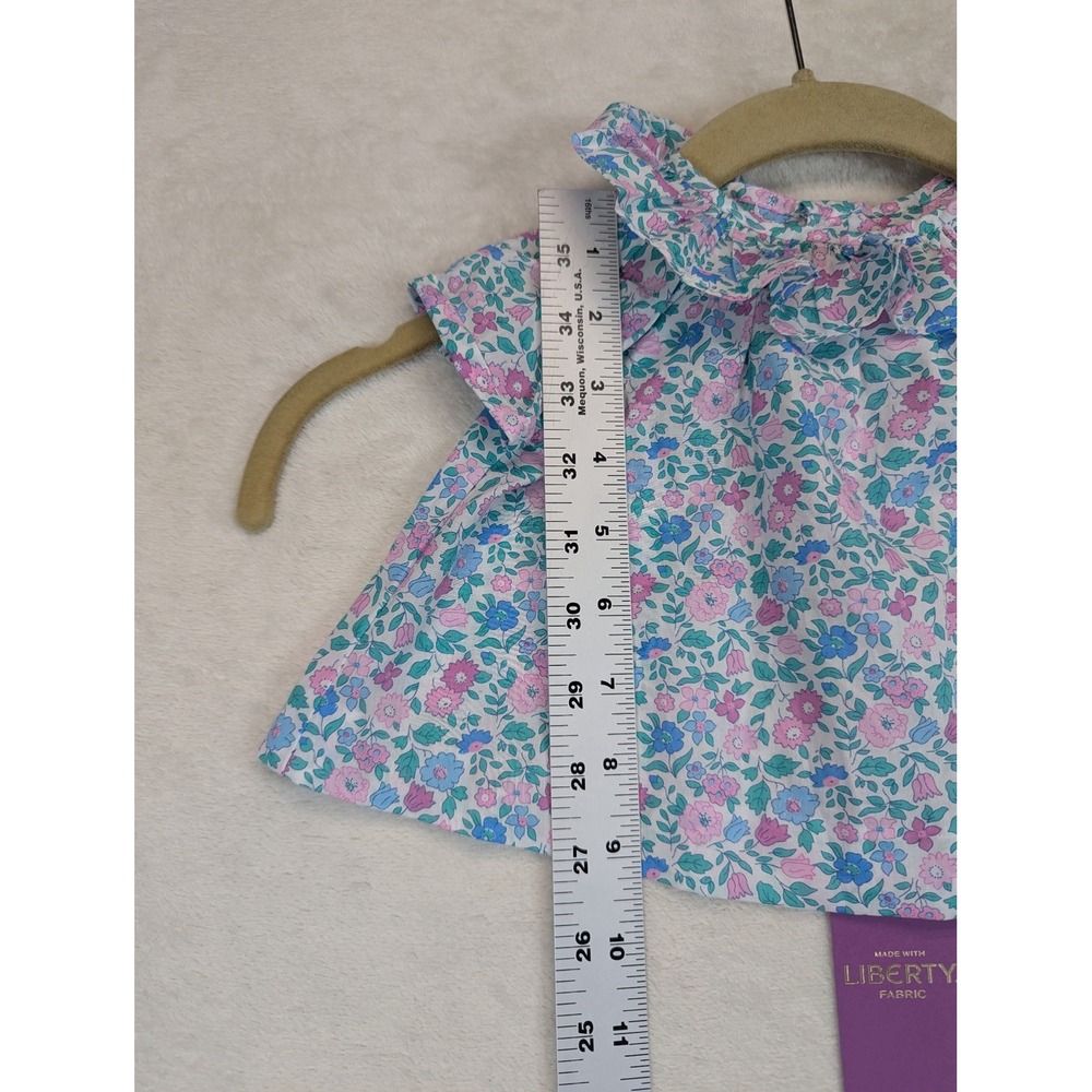 Jacadi Paris Baby Girl Blouse 3M Liberty Fabric Floral Ruffle Collar NWT - Picture 3 of 8